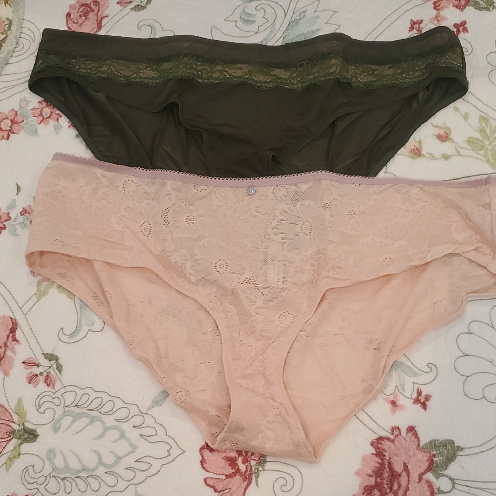 Adore Me Green and Pink Lace Panties